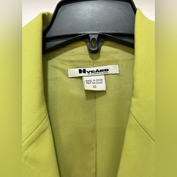 Y2K Pale Lime Green NYGARD Blazer with Silver Hoop Details Size 10 2000s Vibe - Picture 6 of 6